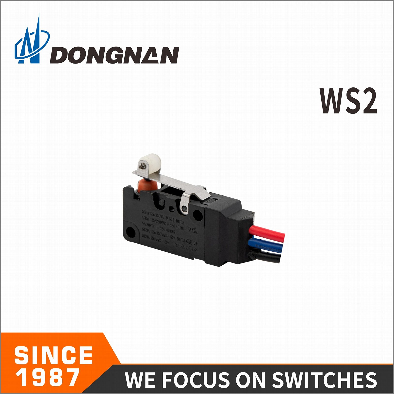 Ws2 IP67 Waterproof Micro Switch Roller Lever with Wire Soldered Micro Switch 5