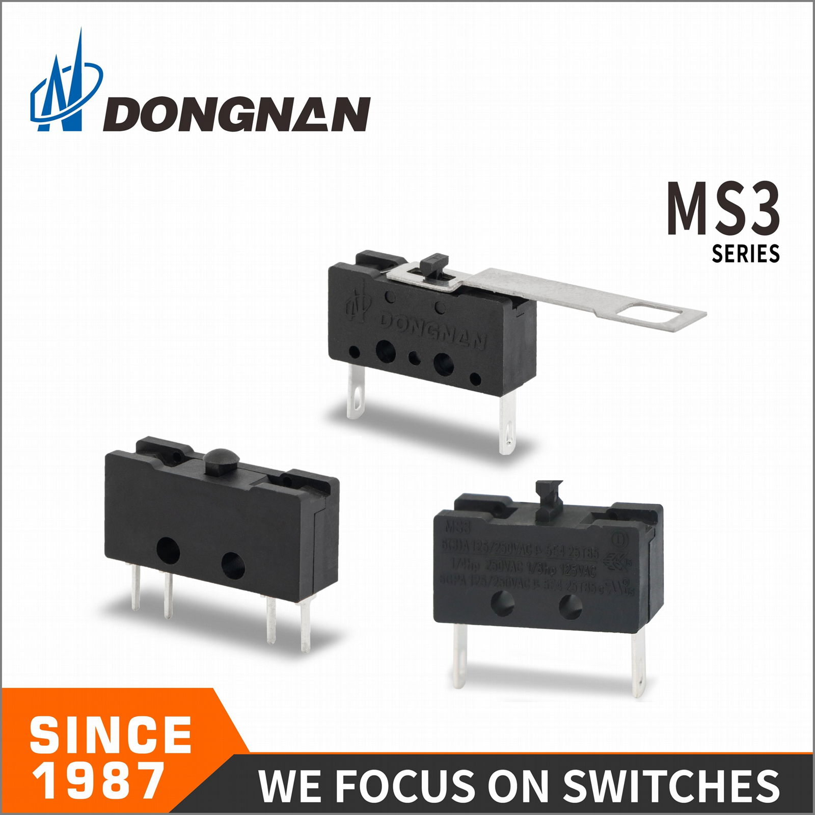 MS3 drain pump micro switch custom wholesale 6A125V/250VAC 2