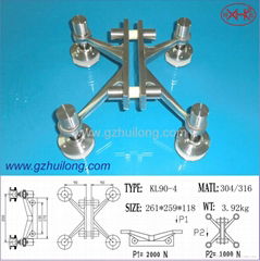 KL90 4-way fin spider for glass curtain