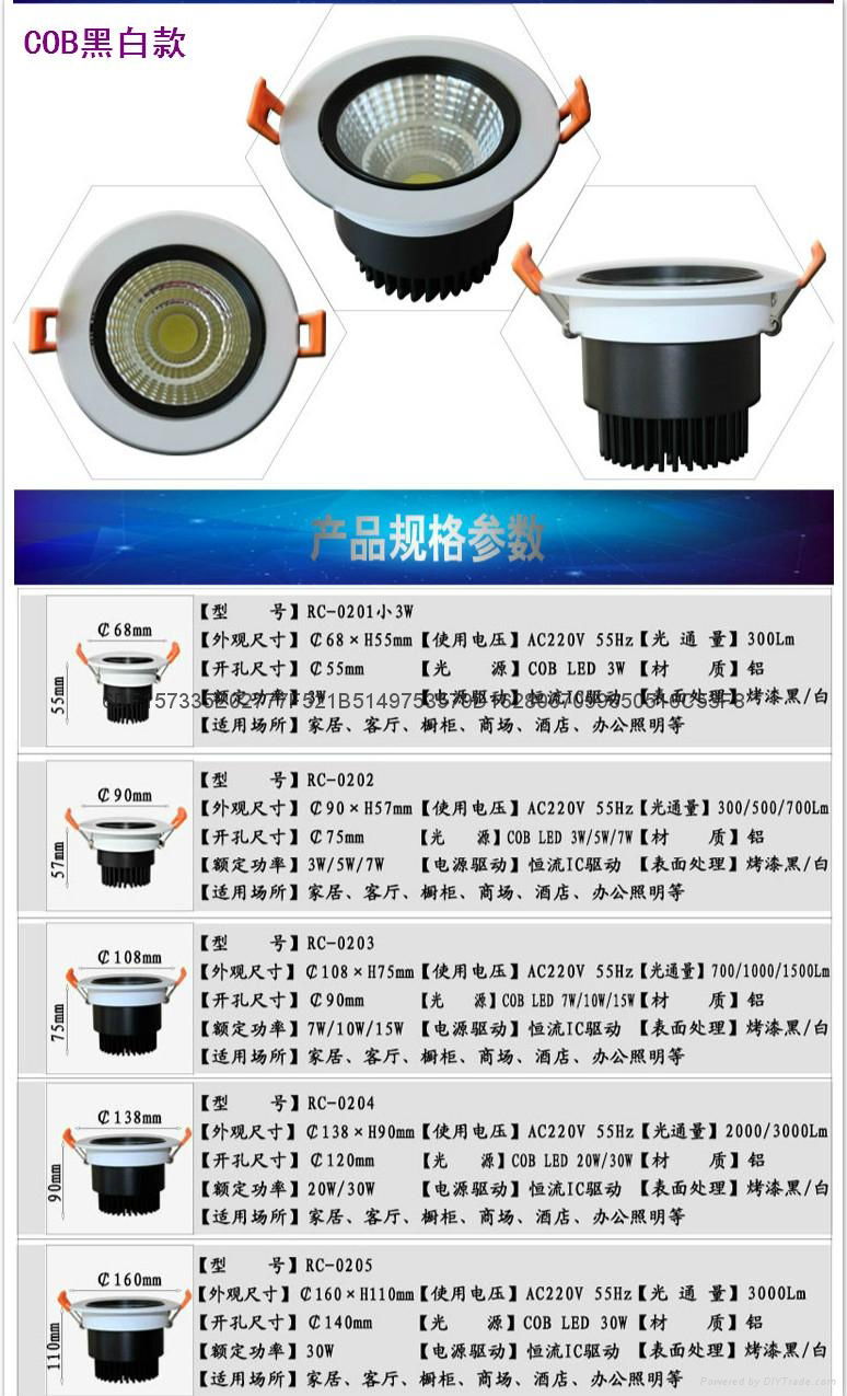 睿创经典冷锻黑白款LED天花灯 4