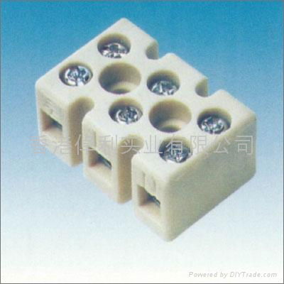 Three ways of ceramic terminal block in white color 2