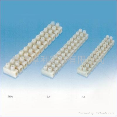 Plastic terminal block in PP / PA material