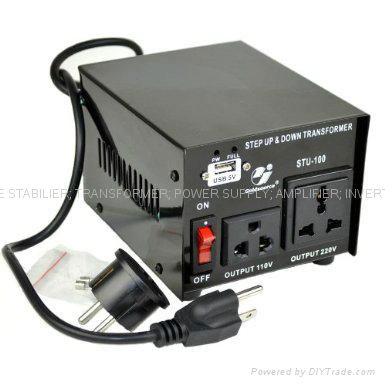 STU-100 STEP UP/ DOWN VOLTAGE TRANSFORMER WITH USB 2