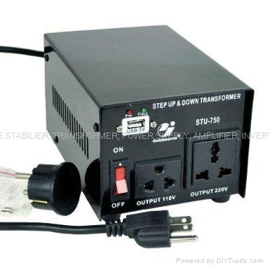 STU-750 STEP UP/ DOWN VOLTAGE TRANSFORMER WITH 5V USB 2