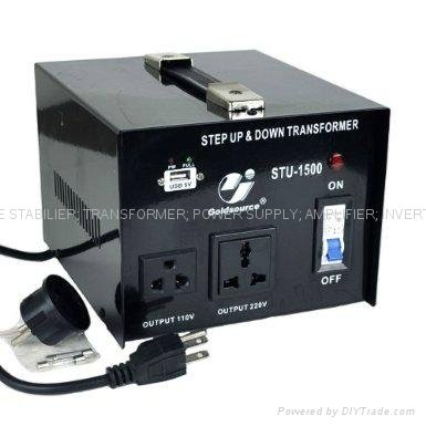 STU-1500 STEP UP/ DOWN VOLTAGE TRANSFORMER WITH 5V USB 2