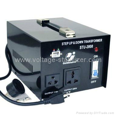 STU-2000 STEP UP/ DOWN VOLTAGE TRANSFORMER WITH 5V USB 2