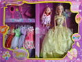 barbie doll w/kelly doll w/7 dress