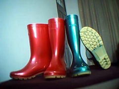 Pearlescent women's boots or rubber boots