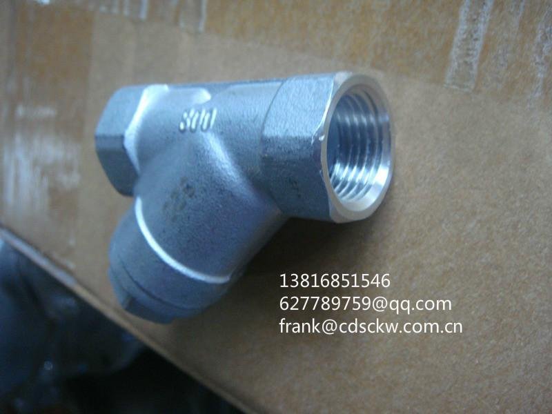 stainless steel 3pcs ball valve 1000wog and Y type 800psi strainer 2