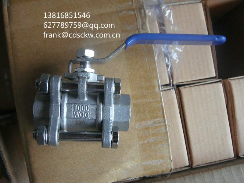 stainless steel 3pcs ball valve 1000wog and Y type 800psi strainer 3