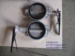 Cast iron&DI industrial wafer type butterfly valve PN10/16 ANSI JIS DIN