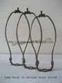 UL moveable lamp harp, lampshade harps, antique brass lamp harp saddle sets