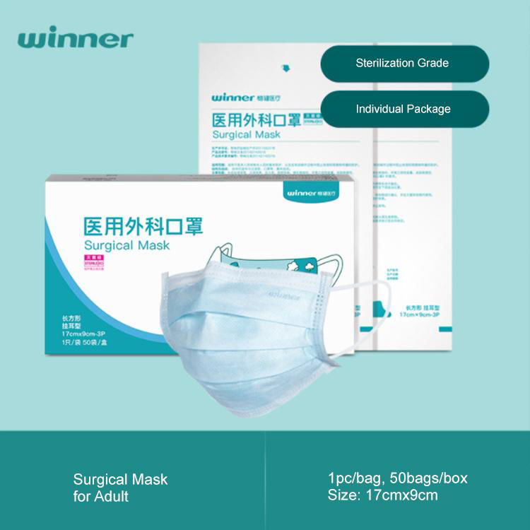 3ply Disposable Face Masks BFE 95% Surgical Mask 50pcs/box