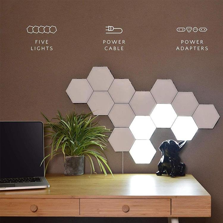 Dedroom Decor Touch Control LED Panel Hexagon Lights for Wall LED 10pcs/set  1
