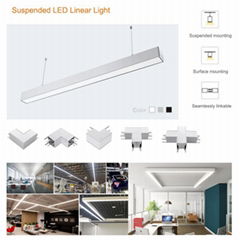 L1200*W75*H75mm Modern Office Library Suspended LED Linear Light