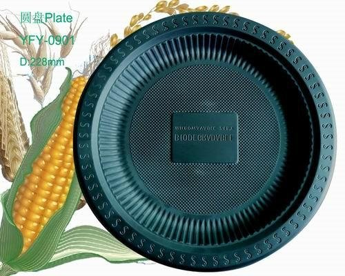 Green Eco-friendly Biodegradable Disposable Cornstarch Compostable 6inch plate  2