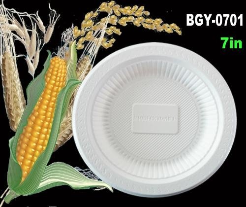 Green Eco-friendly Biodegradable Disposable Cornstarch Compostable 6inch plate  3