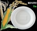 綠色環保一次性玉米澱粉可生物降解圓盤6inch