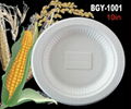 綠色環保玉米澱粉可生物降解一次性可堆圓盤 10inch