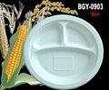 一次性可堆肥玉米澱粉可生物降解環保圓盤 10inch
