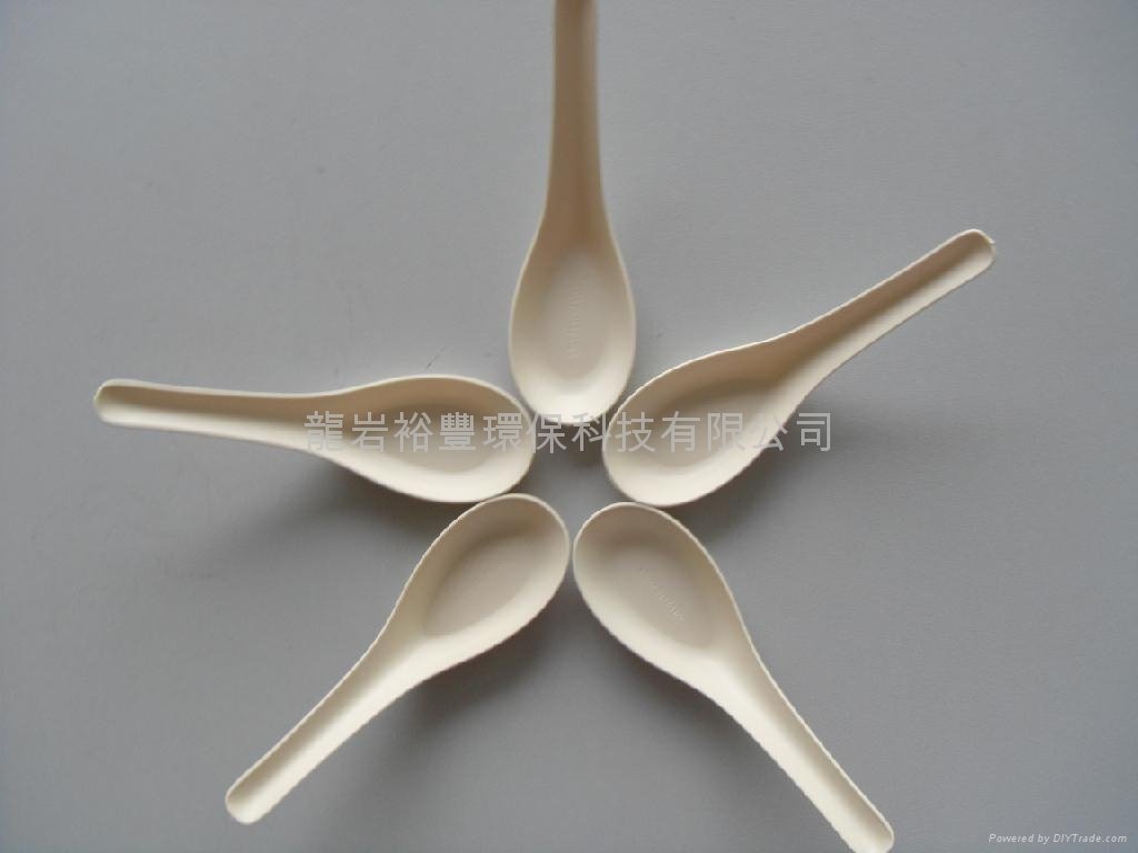 Eco-friendly Biodegradable Disposable Cornstarch Chinese Spoon  3