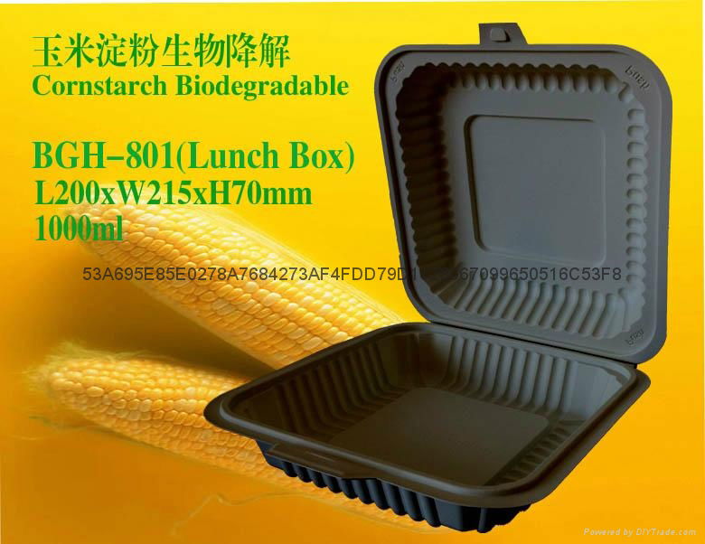 Biodegradable Compostable Cornstarch Eco-friendly Disposable lunch box 4