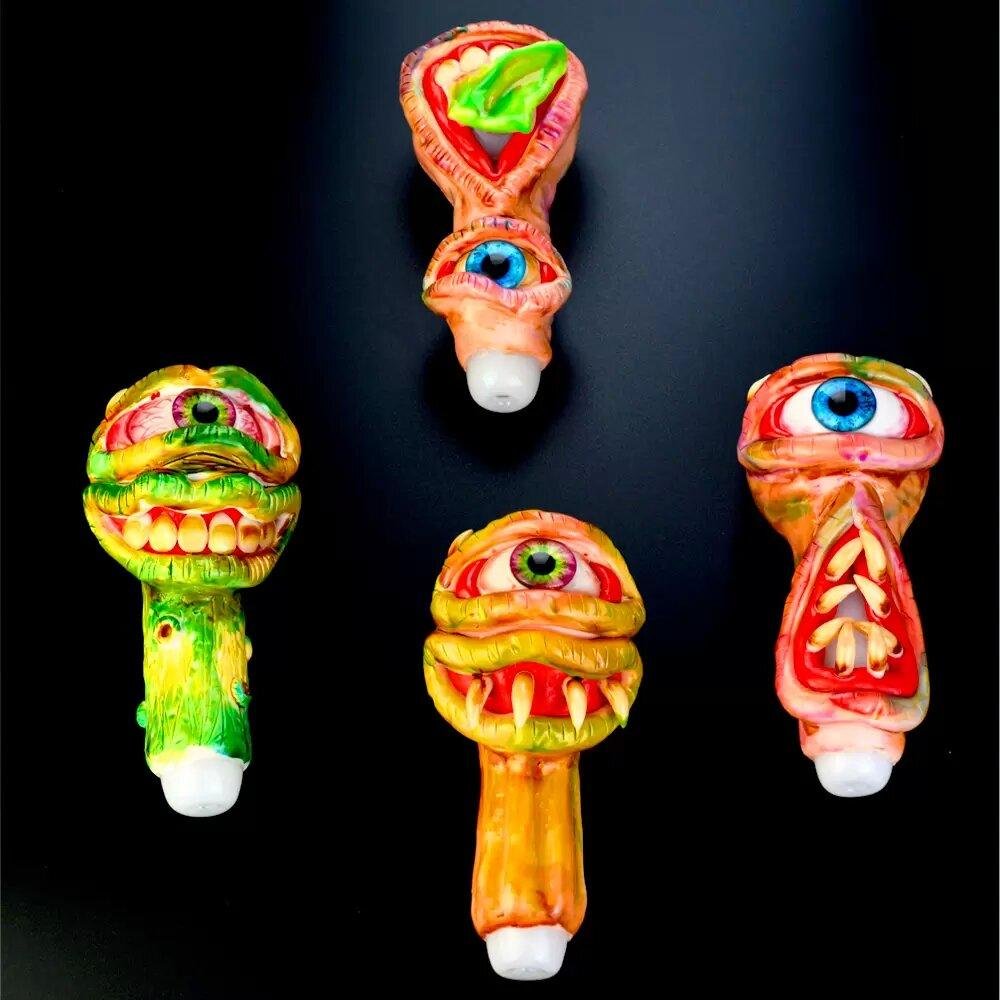 Monster Glass Smoking Pipe Glow in the dark Unique Tobacco Pipes 3