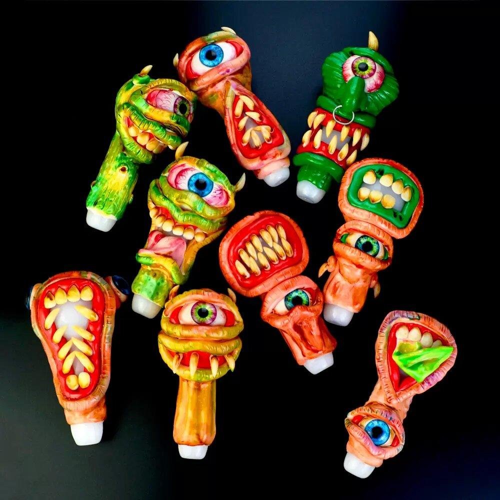 Monster Glass Smoking Pipe Glow in the dark Unique Tobacco Pipes 2