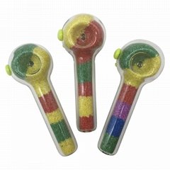 Rainbow Colorful Pyrex Thick Glass Smoking Sand