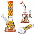 Unique Bee Style Glass Bongs Hookahs Oil Dab Rig Mini Rigs Beaker Bong 1