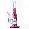 Beautiful Purple Bong Glass Bongs Percolator Tube Glass Water Pipes 