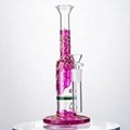 Beautiful Purple Bong Glass Bongs Percolator Tube Glass Water Pipes 