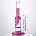 Beautiful Purple Bong Glass Bongs Percolator Tube Glass Water Pipes 