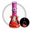 3D Painting Bong monster Glass Water Pipe Tall Beaker Bong Hookahs water bongs 2