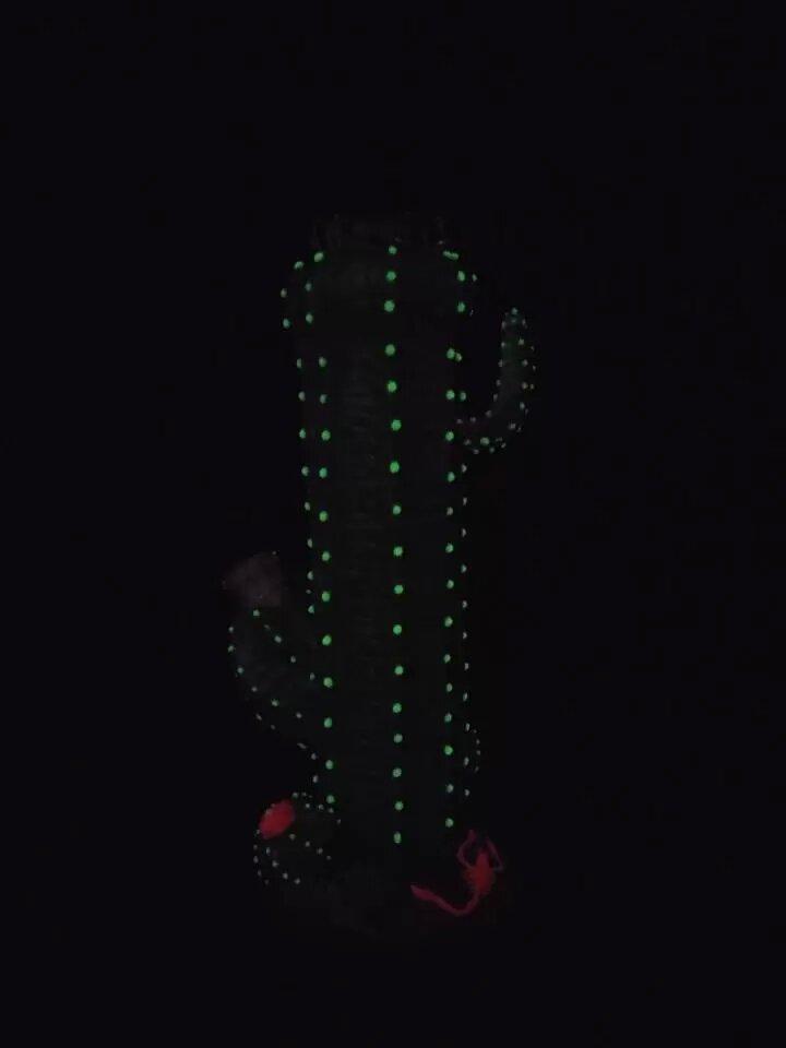3D夜光直管仙人掌玻璃管 玻璃工藝品 玻璃煙槍 2