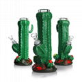 straight Bong 3D Hand Painting cactus glass water pipes bongs glow in the dark
