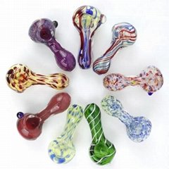 Glass Pipe Mini Smoking Pipe Colored Small Pipes for Herb Tobacco Spoon Pipe