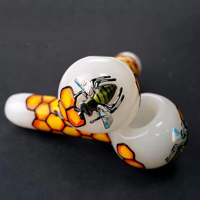 Bee pipe Glass crafts  Hand-painted pipe Handpainted Mermaid Glass Pipe 2