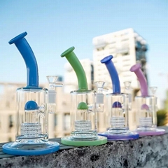 彩色玻璃煙壺 玻璃工藝品 帶樹杈起泡器水煙槍 水煙具配件