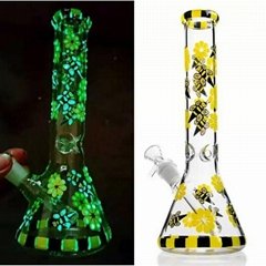 创意手绘蜜蜂烟枪 玻璃工艺品 高硼硅玻璃烟具配件