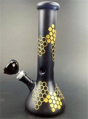Wholesale Bee Reseau Black Beaker Glass Bong Skull Oil Burner Pipes