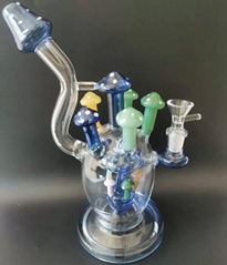 Mushroom Design Glass Water Bong Hookahs with Bowls Beautiful Smoking Pipes
