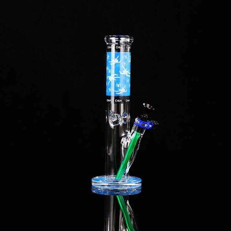 Hookahs Thicken Glass Bong Straight 15" With Elephant Joint Water Pipe