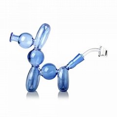 廠家直銷 高硼硅玻璃水煙具 創意機器寵物狗煙斗 玻璃工藝品