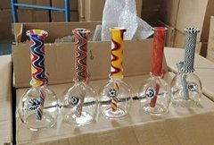 New quality Colorful Glass Bong Water Pipe with down stem and bowl