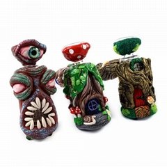 Halloween Style Smoking Pipes Heady Glass Oil Burner Bubbler Tobacco Pipe