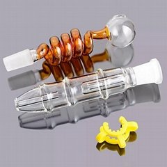 高硼硅玻璃水烟管 创意玻璃管 彩色玻璃烟斗