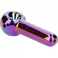 Latest Colorful Rainbow Thick Glass Pipes Portable Design Spoon Bowl