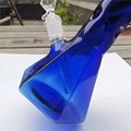 高硼硅玻璃水烟枪 蓝色六角形玻璃管 玻璃工艺品