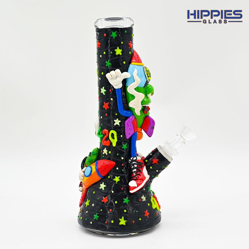 Glow In Dark,Borosilicate Glass Water Pipe,Glass Bongs,Glass Hookah 2